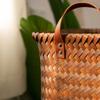 Brown Dirty Clothes Basket New 38cm Imitation Rattan Weaving Picnic Basket Portable Storage Basket Laundry