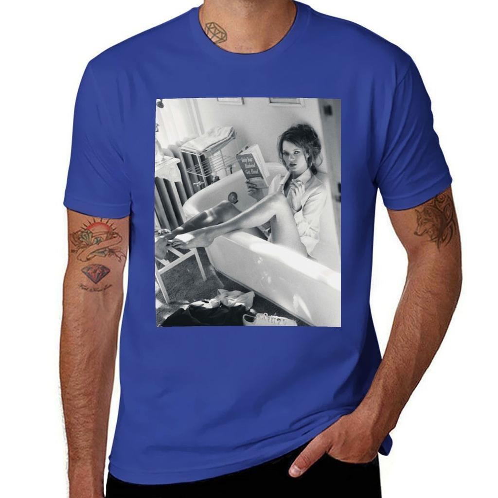 KATE MOSS FASHION PHOTOGRAPHY S Black and White Editorial Bicycle TShirt Customs Design Your Own Unisexs Tshirt