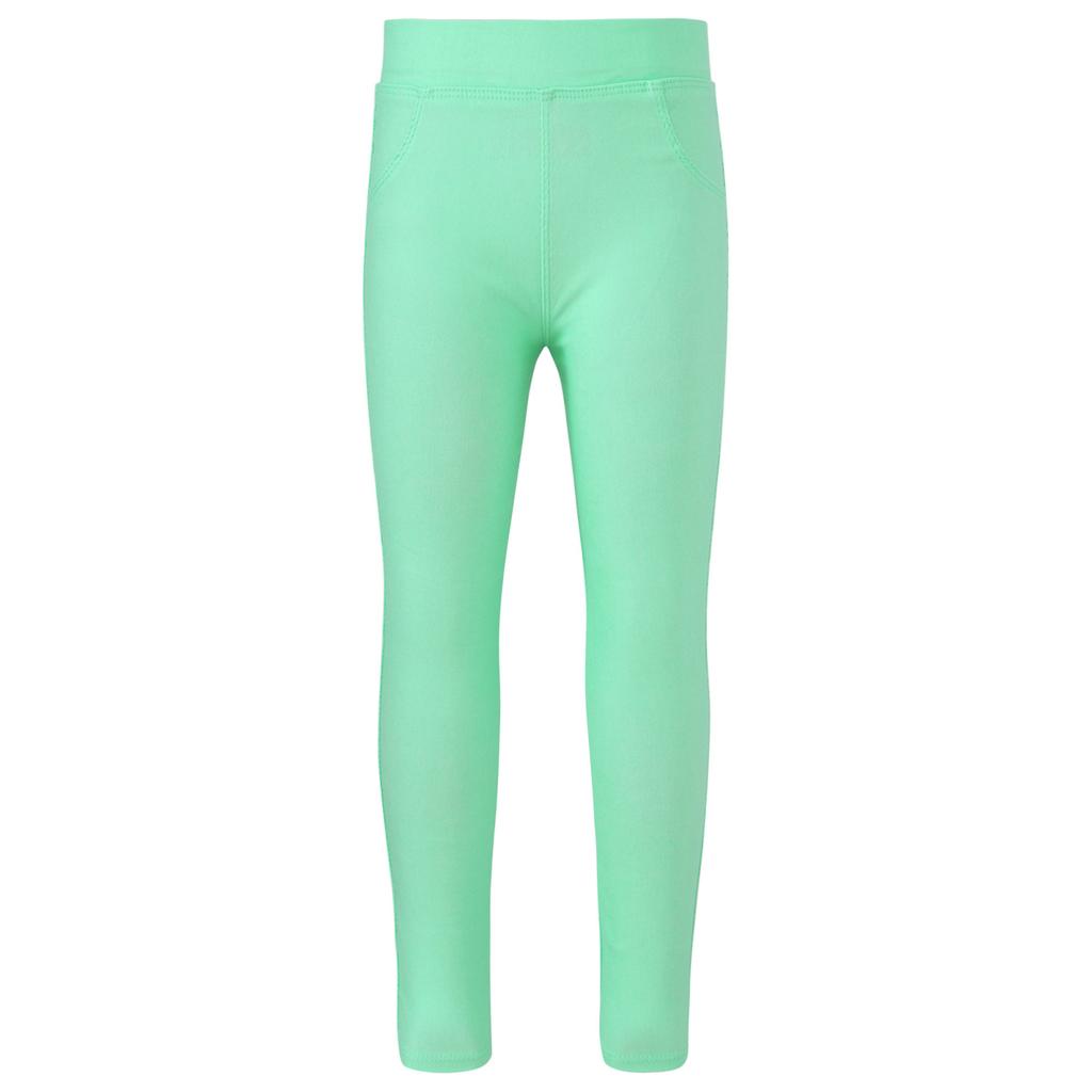 Kids Girls Stylish Clothing Elastic Waistband Solid Color Long Casual Leggings Pants
