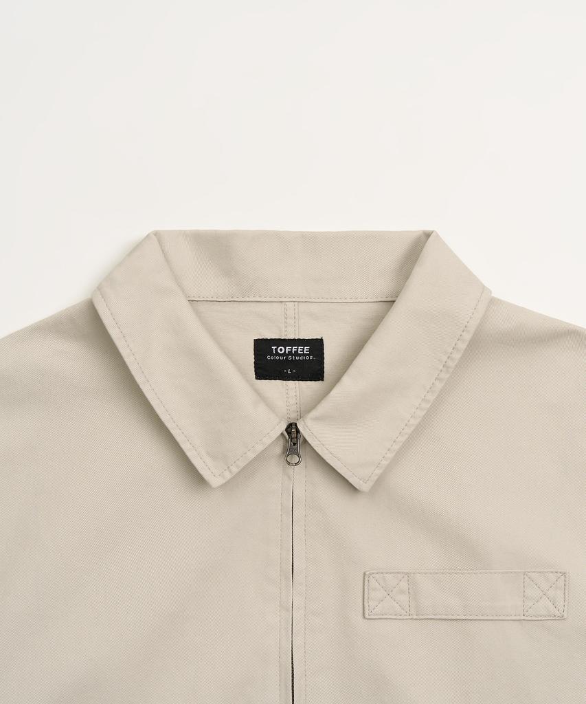 Toffee Vintage Cotton Work Jacket (Sand Grey)