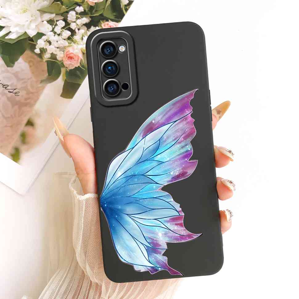 Pour Oppo Reno4 Pro 5G PDNM00 Coque Peinture Couleur Élégante Couverture Arrière en Silicone Pour Reno4 Pro Reno 4PRO 5G PDNT00 CPH2089 Boîtier de Téléphone