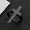 Classic Black Cross Ring For Men Women Stainless Steel Punk Gothic Ring Unisex Accessories Designer Jewelry Christian Gift