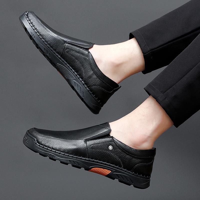 Fashion Solid-Colored Men's Casual Loafers Comfortable Soft-Soled Anti-Slip Driving Shoe High - Quality Lightweight Flat Walking Shoes