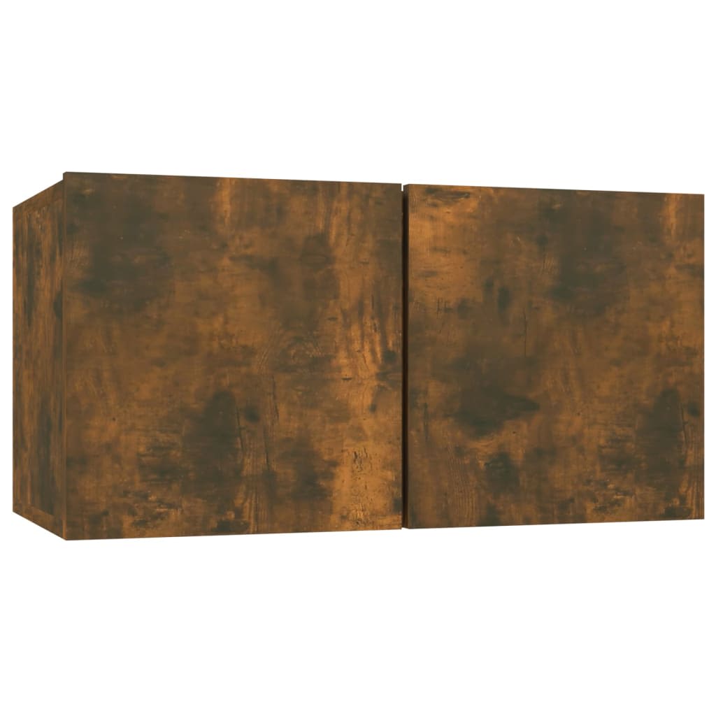 8 piece TV cabinet set smoked oak effect particleboard
