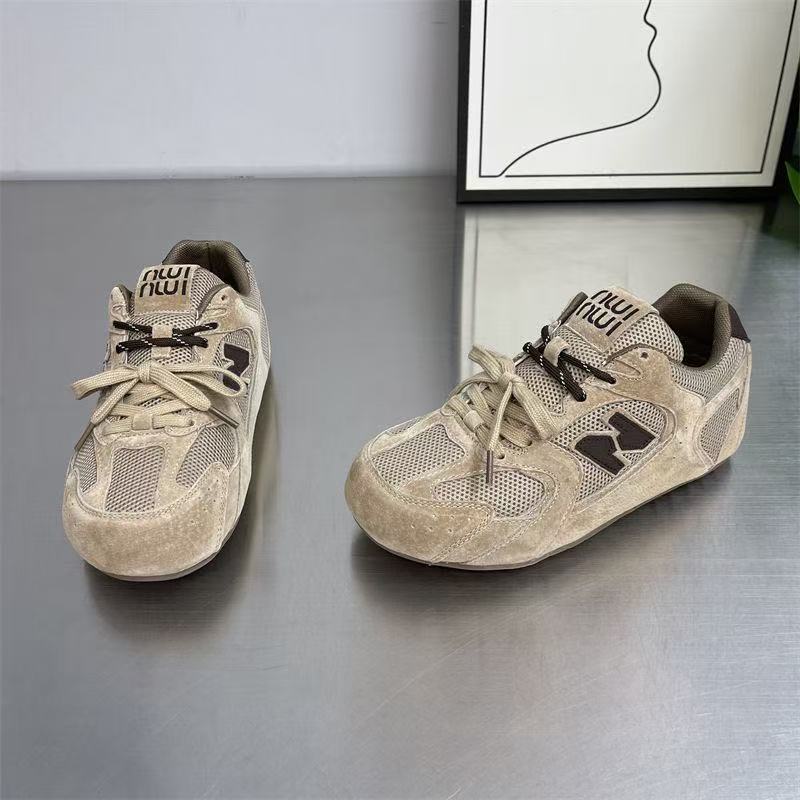 Mesh Forrest Gump Shoes Women's Spring 2025 New Retro Flat-bottomed Versatile Sports Training Shoes Breathable Casual Board Shoes