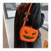 Trendy Mini Pumpkin Crossbody Bag For Halloween With Creative Color Block Design