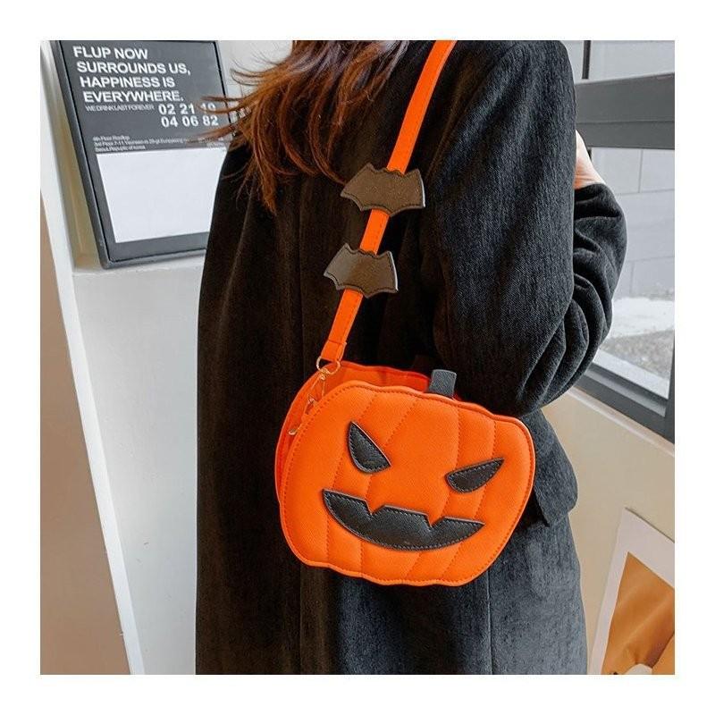 Trendy Mini Pumpkin Crossbody Bag For Halloween With Creative Color Block Design