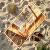 Cozy Rainy Cat Scene Beach Towel Patterned Sunscreen And Windproof Suitable For Swimming Pool Camping Travel Blanket