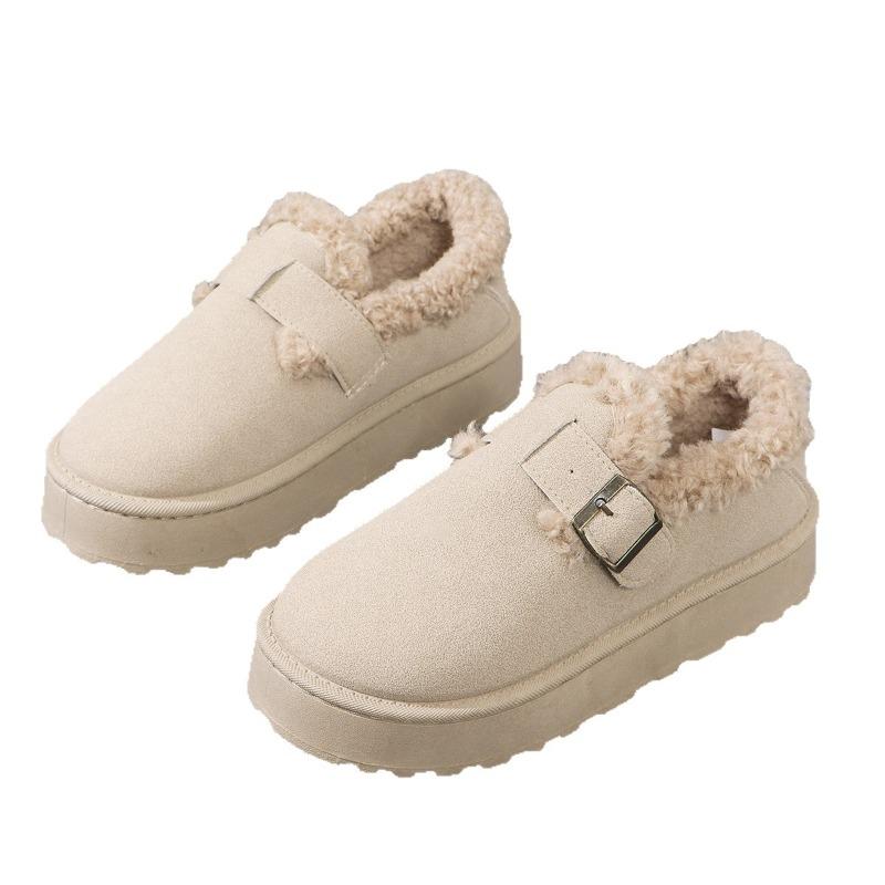 Damesko med bredde, slip-on Birkenstocks, vintertresko med rund tå, utendørs varme tøfler engros