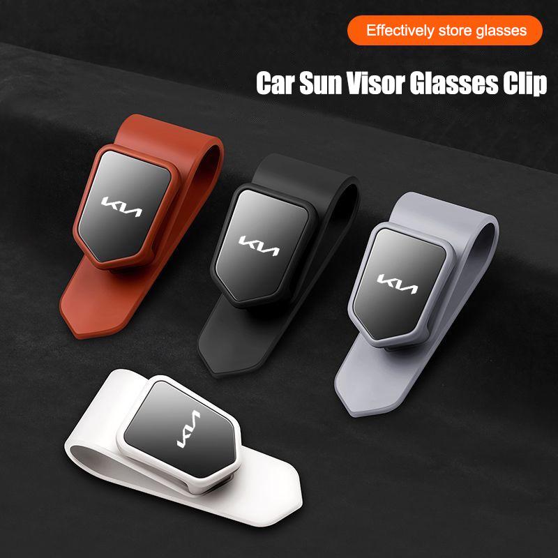 Car Sun Visor Sunglasses Storage Clip Glasses Clip Card Ticket Holder For KIA Rio Soul Seltos Forte K5 K3 Niro Sorento Sportage Zpjm80