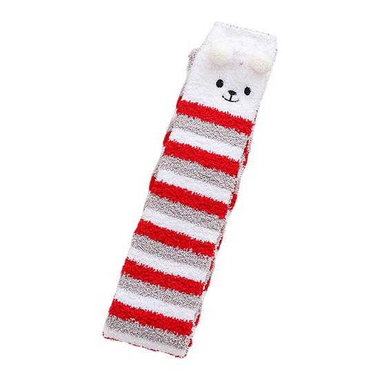 Weihnachts Oberschenkelhohe Flauschige Socken für Damen Niedliche Cartoon Über Knie Socken Winter Lange Beinwärmer Flauschige Strümpfe