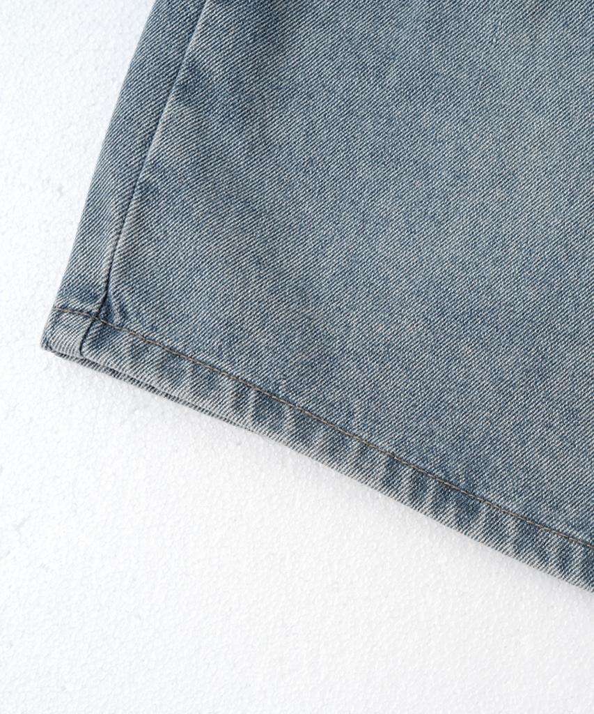 Descheuis Everyday Single-Pleat Carpenter Bermuda Denim Pants Vintage Blue (Type A)