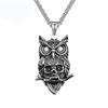 Punk Style Titanium Steel Owl Skull Necklace Retro Dark Pendant