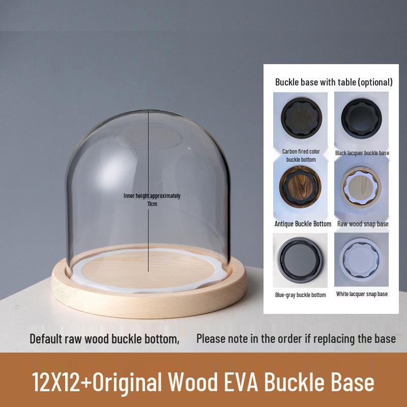 Round Dustproof Eternal Flower Display Stand with EVA Anti-Shedding Base and Rubber Ring