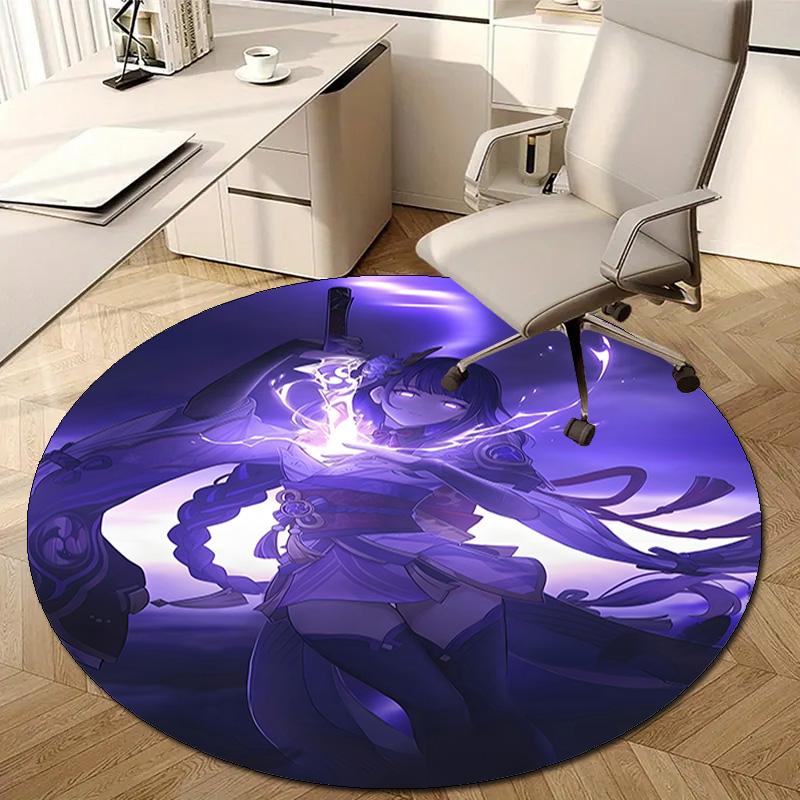 1pc Genshin Impact Beelzebul2 Design Printed Area Round Carpet for Bedroom Living Room Home Decor Rugs Mat Non Slip Mat Rug for Bedside