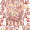 Roségold Geburtstag Luftballon Regenseiden Paket 2M Regenseide Türvorhang Rosa Gold Quastenanhänger Roségold Geburtstagsbanner
