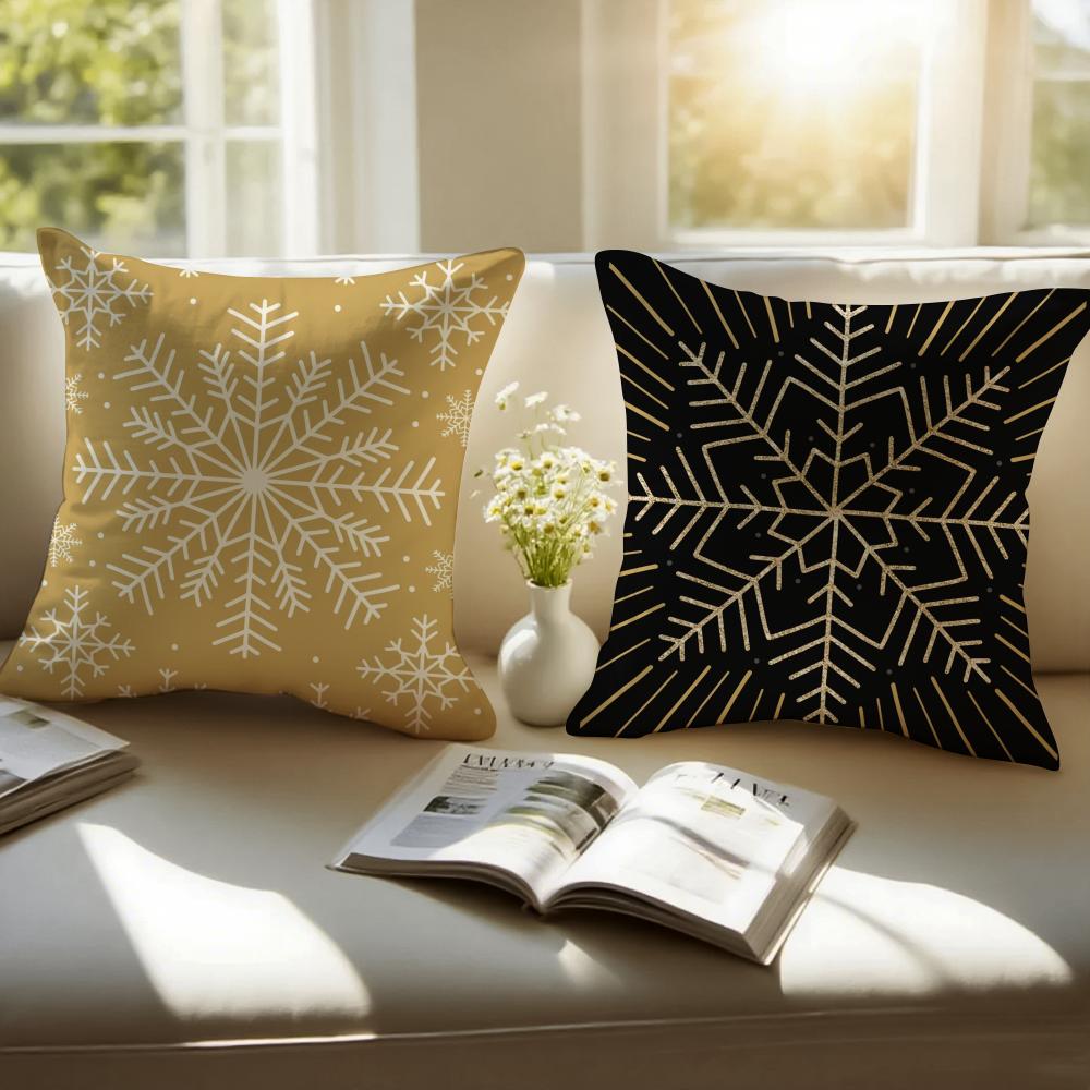 Christmas Materials Cushion Cover Pillowcase Antidustmite Invisible Zipper Short Plush Sofa Cushion