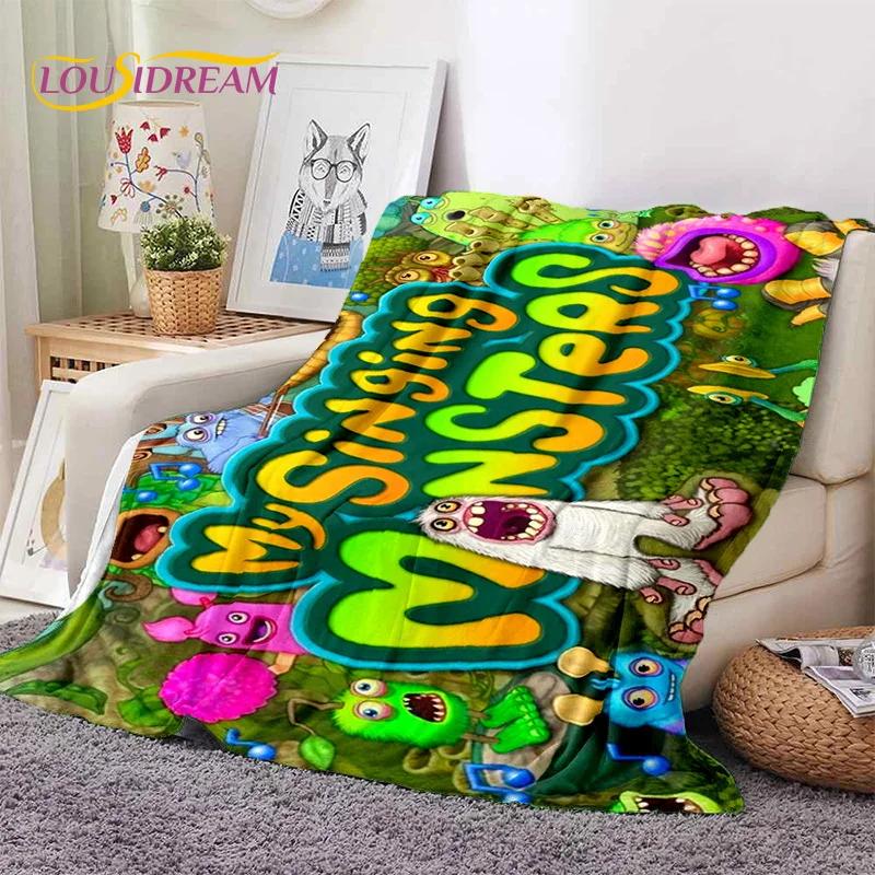 Singing Monsters Game Cartoon Soft Blanket Warm Throw for Picnic Bed Sofa Home Bedroom Kids