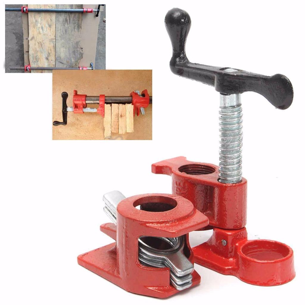 New 1/2" Cast Iron Wood Gluing Pipe Clamp Clip Set Woodworking Carpenter Tool