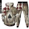Poker Graphic 3D Print Men's Outdoor Fashion Clothing Tracksuit Costume Homme 2 Pieces Set Hoodies Jogging Pants Oversized S-6XL