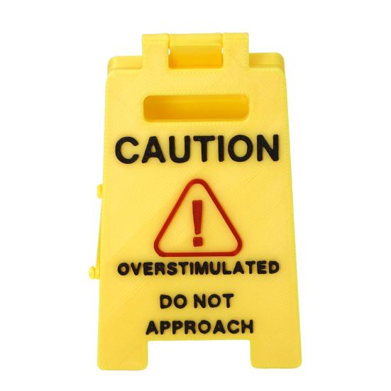Caution Overstimulated Desk Sign Do Not Approach Office Desk Sign Workspace Cubicle Sign Gag Gift for Coworker Teammate
