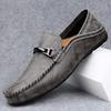 Men's Plus Size Cross-Border Cowhide Leather Slip-On Loafers