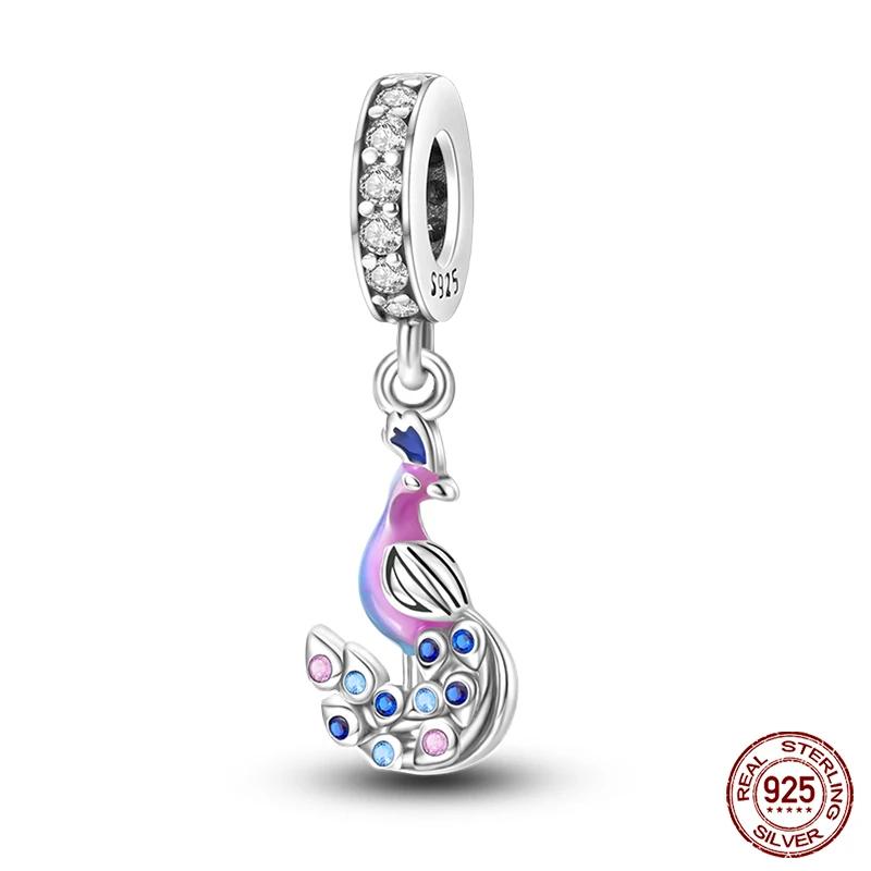 100% Copper Metal Colorful Rubik's Cube Butterfly Cat Peacock Daisy Charm Bead Component Bead Components Compatible With Authentic Original Bracelet