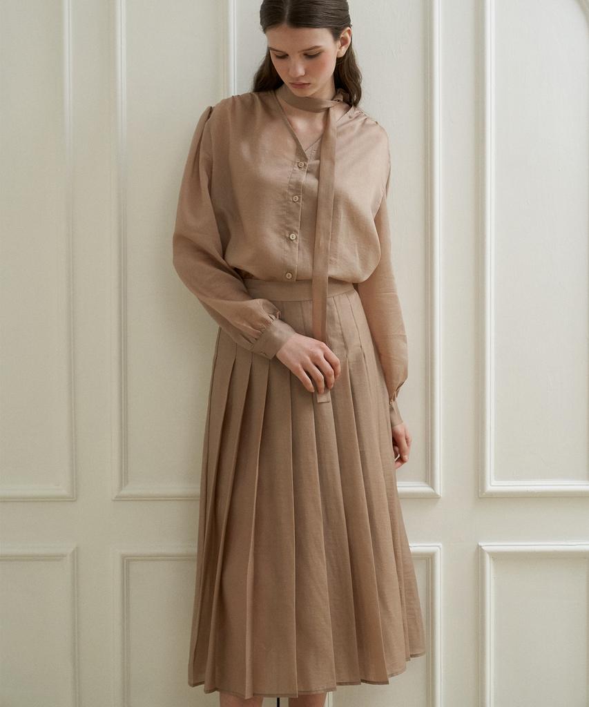 Peullobeu River Pleats Skirt(Be)