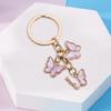 Key Chain Butterfly Charms Tassel Stainless Exquisite Shoulder Bag Schoolbag Decoration Hanging Pendant Smooth Car Key Keyring Purse Bag Accessories