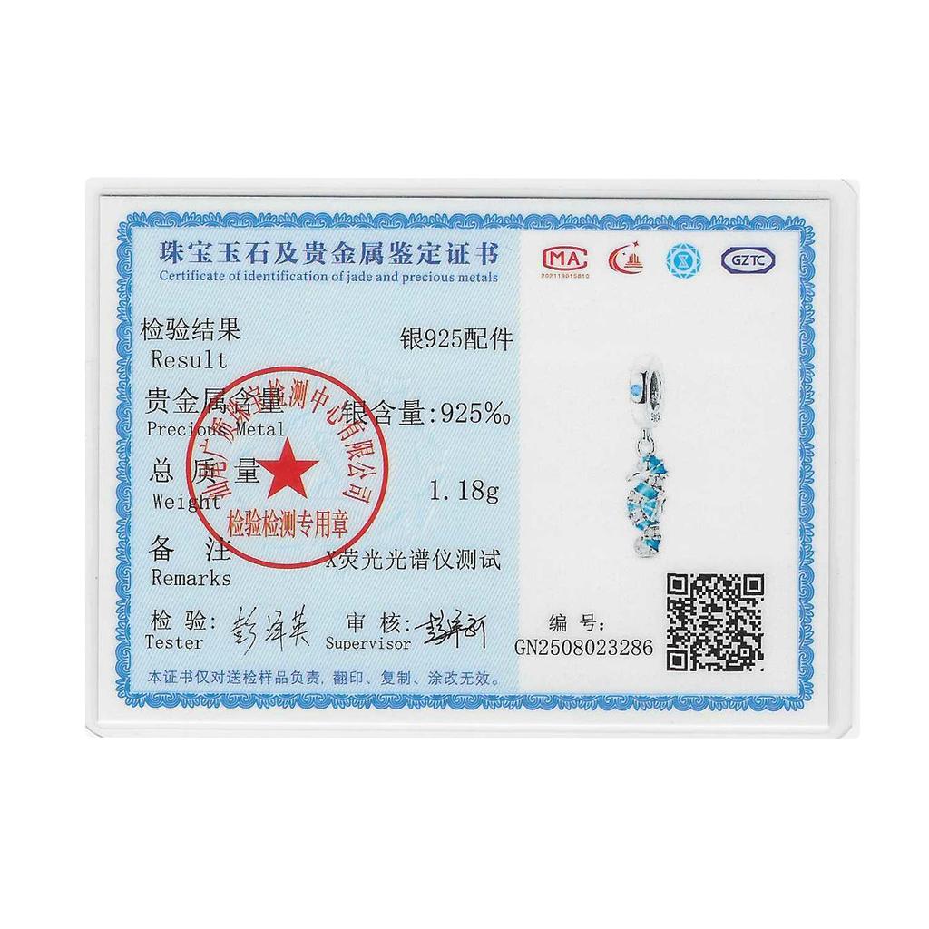 925 Silver Blue Little Seahorse Charms Pendant Sparkling CZ Zircon Dangle Fit Bracelet DIY Women Jewelry