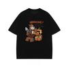 2025 Summer New Style American Humorous Bear Print Cotton T-shirt Loose and Casual Short-sleeved Men's and Women's Tops
