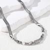Titanium Steel Spliced Snake Bone Necklace for Men, Light Luxury High-End Trendy Choker for Women, Unique Design, Non-Fading Collarbone Chain