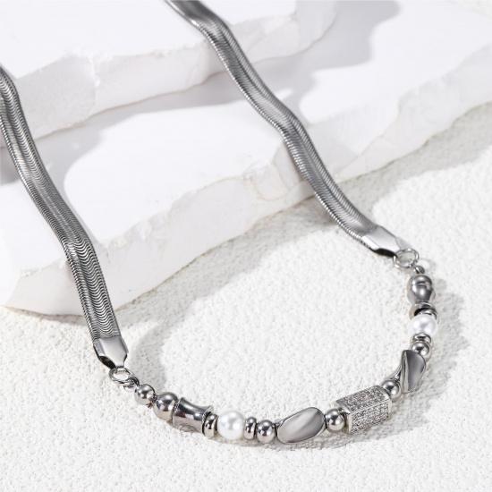Titanium Steel Spliced Snake Bone Necklace for Men, Light Luxury High-End Trendy Choker for Women, Unique Design, Non-Fading Collarbone Chain