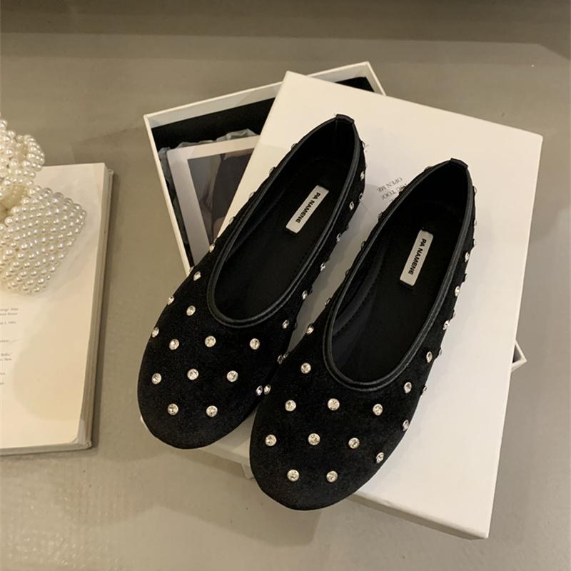 Fashion Bailamos New Brand Women Flat Shoes Fashion Polka Dots Round Toe Shallow Slip On Boat Shoes Outdoor Dress Single Shoes