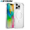 KEYSION Transparente Hülle für MagSafe für iPhone 16 Pro Max HD Clear TPU+PC Stoßfeste Telefonrückseite für iPhone 16 Plus