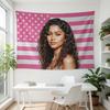 Zendaya Pink Flag Tapestry Warm Luxury Home Wall Decor EyeCatching Print for Bedroom Living Room Aesthetic Decoration