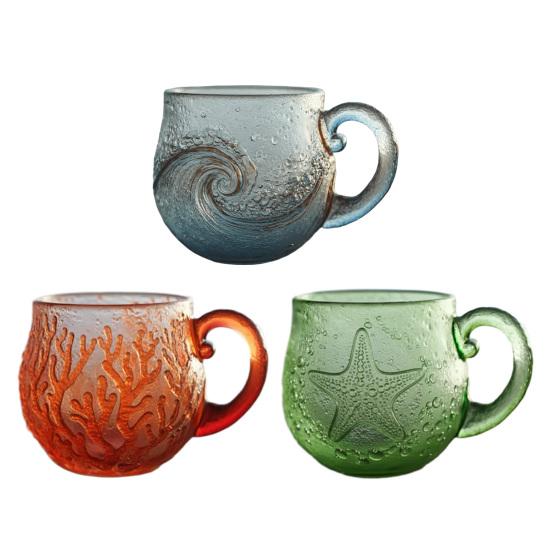 Mok van hars met oceanthema Handgemaakte koffie-theemok Kleurrijk verloop Kunsthandwerk Kop Uniek cadeau voor thuis- en kantoorgebruik
