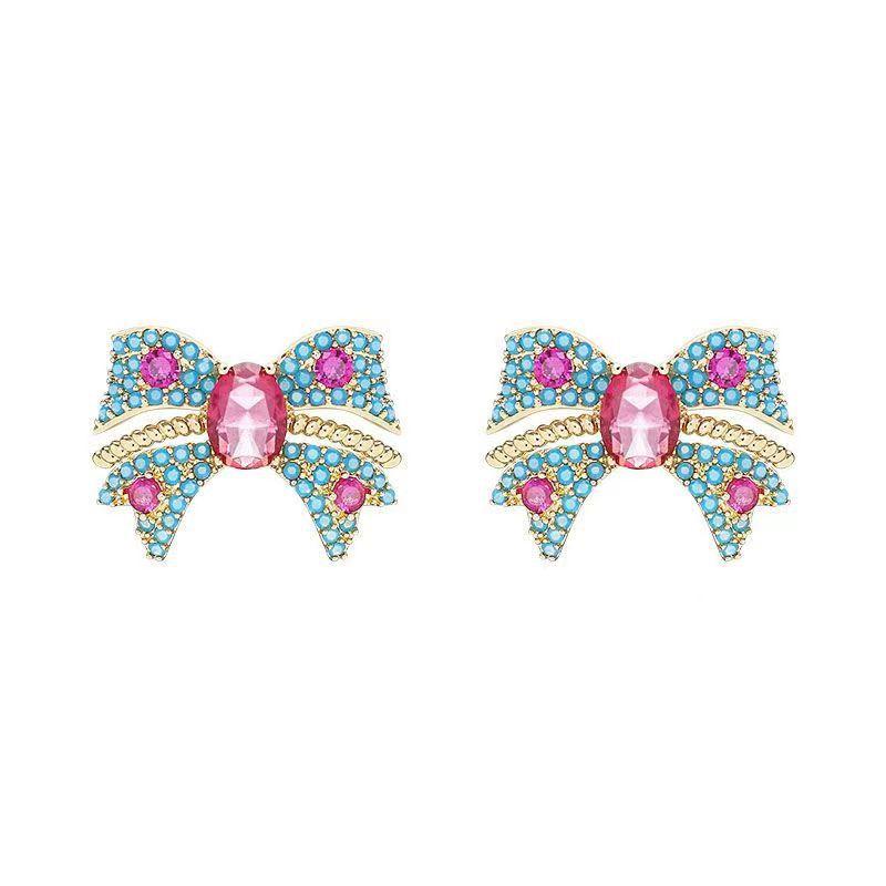 Fashion Zircon Bow Earrings Boho Red Crystal Earrings For Women Fashion Party Jewelry Wedding Trendy Accessories Gifts