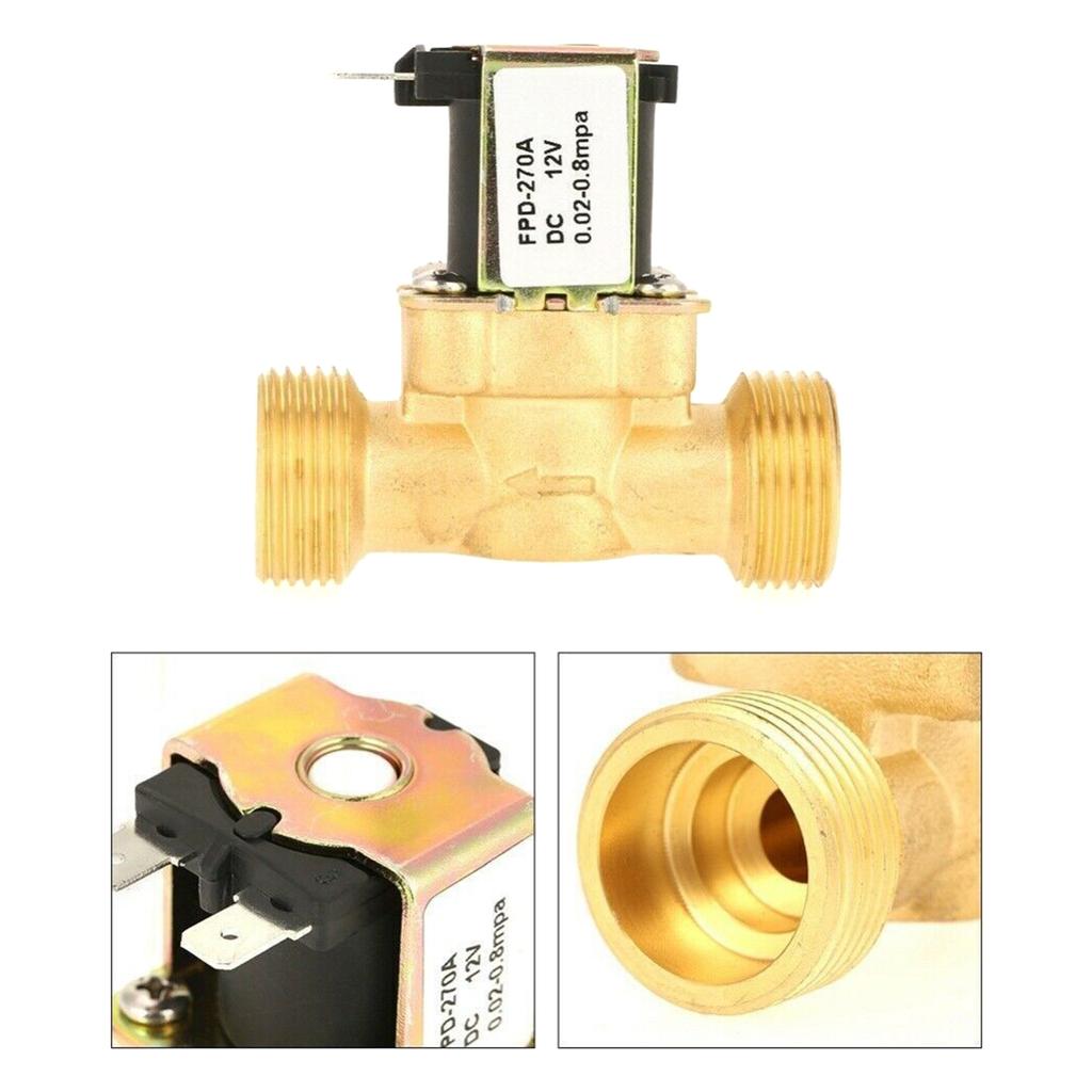 Brass Water Normally Closed Inlet Valve 6-Points DC12V 220V Solar Water Heaters Flow Switch Solenoid Valve