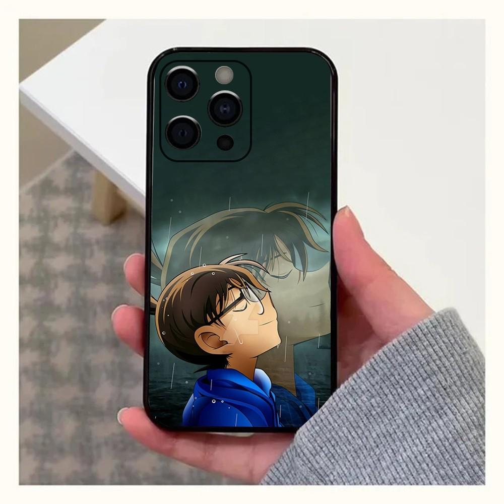 Detektiv C-Conan Anime Handyhülle Für Apple iPhone 15,14,13,12,11,Pro,X,XS,Max,XR,Plus,Mini Weiche Schwarze Hülle
