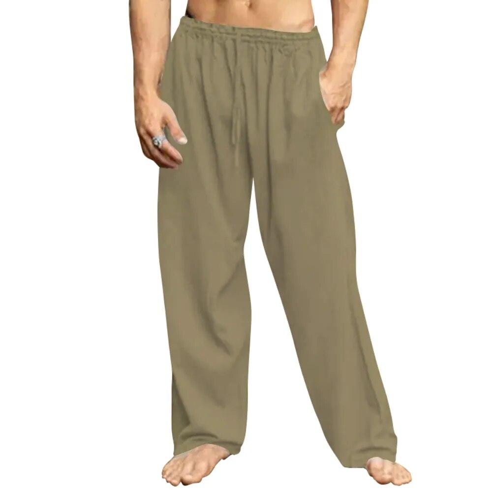 Heren Katoen Linnen Losse Broek Heren Zomer Casual Effen Kleur Broek broek Plus Size