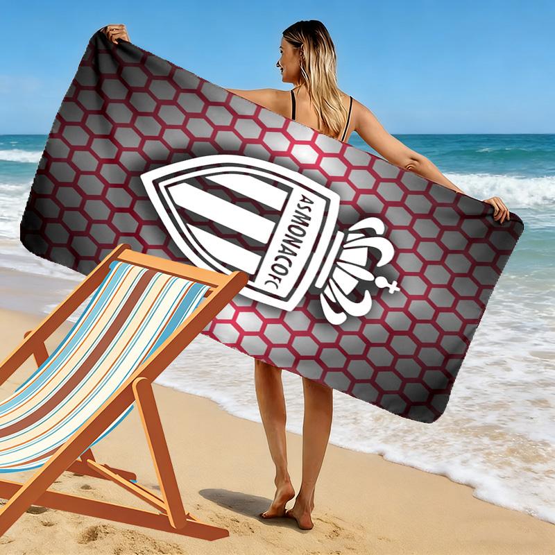 AS Monaco Print Beach Towel, Large Soft Quick Dry Towel for Beach Camping Swimming