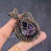Sage Amethyst Gemstone Handmade Copper Wire Wrap Tree Of Life Pendant 2.64" l0W63