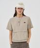 BBC EARTH W Kangaroo Pocket Woven Round T-Shirt_Beige