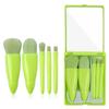Portable 5 Makeup Brushes, Travel Set with Mirror, Mini Multi-functional Powder Brush and Foundation Brush Eye Shadow Brush