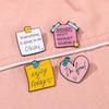 4PCS Motivational Sentences Enamel Badges Letter Everything Is Going To Be Okay Lapel BroochAlloy Pins On Backpack Clothing Hat
