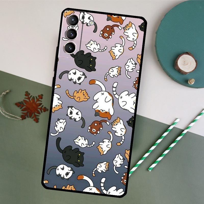 Neko Atsume Phone Case For Samsung Galaxy S25 S20 S21 S22 S23 S24 S26 Ultra S10 Plus S25 FE Back Cover