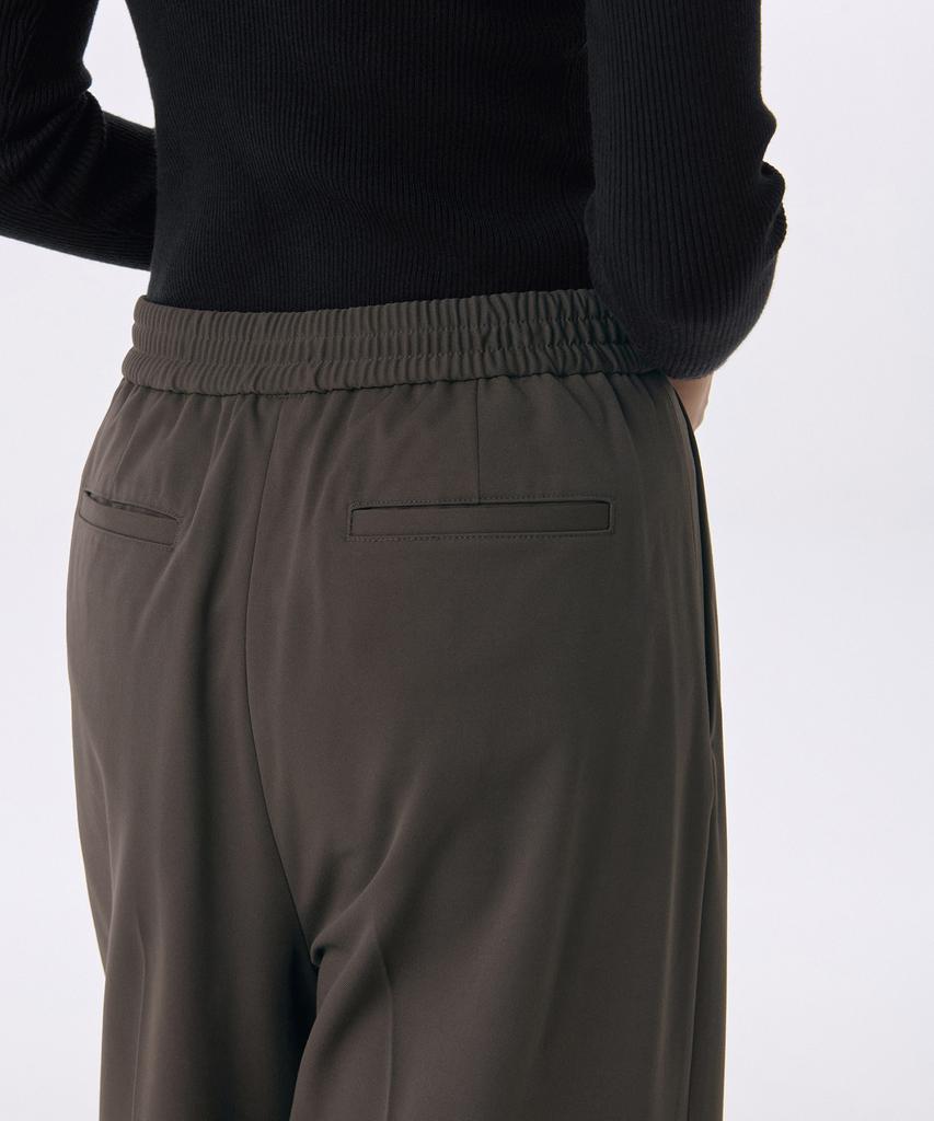 MUSINSA STANDARD WOMAN Women'S Heavyweight Fleece-Lined Two-Puck Wide Elastic Slacks [Van Dyke Brown]