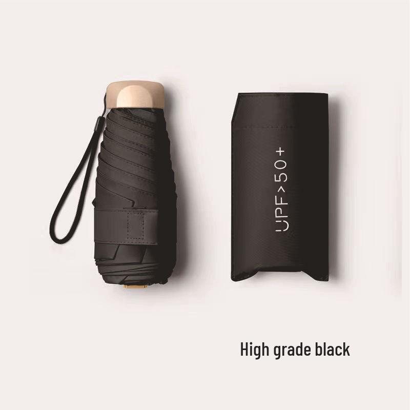Compact 5-Fold Dual-Use Umbrella with UV Protection, Sunshade, and Pocket-Friendly Design