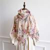 Autumn Flower Pattern Scarf for Women Muslim Hijab Cotton Line Shawls Warm Cashmere Blanket Female Shawl Bufanda Echarpe